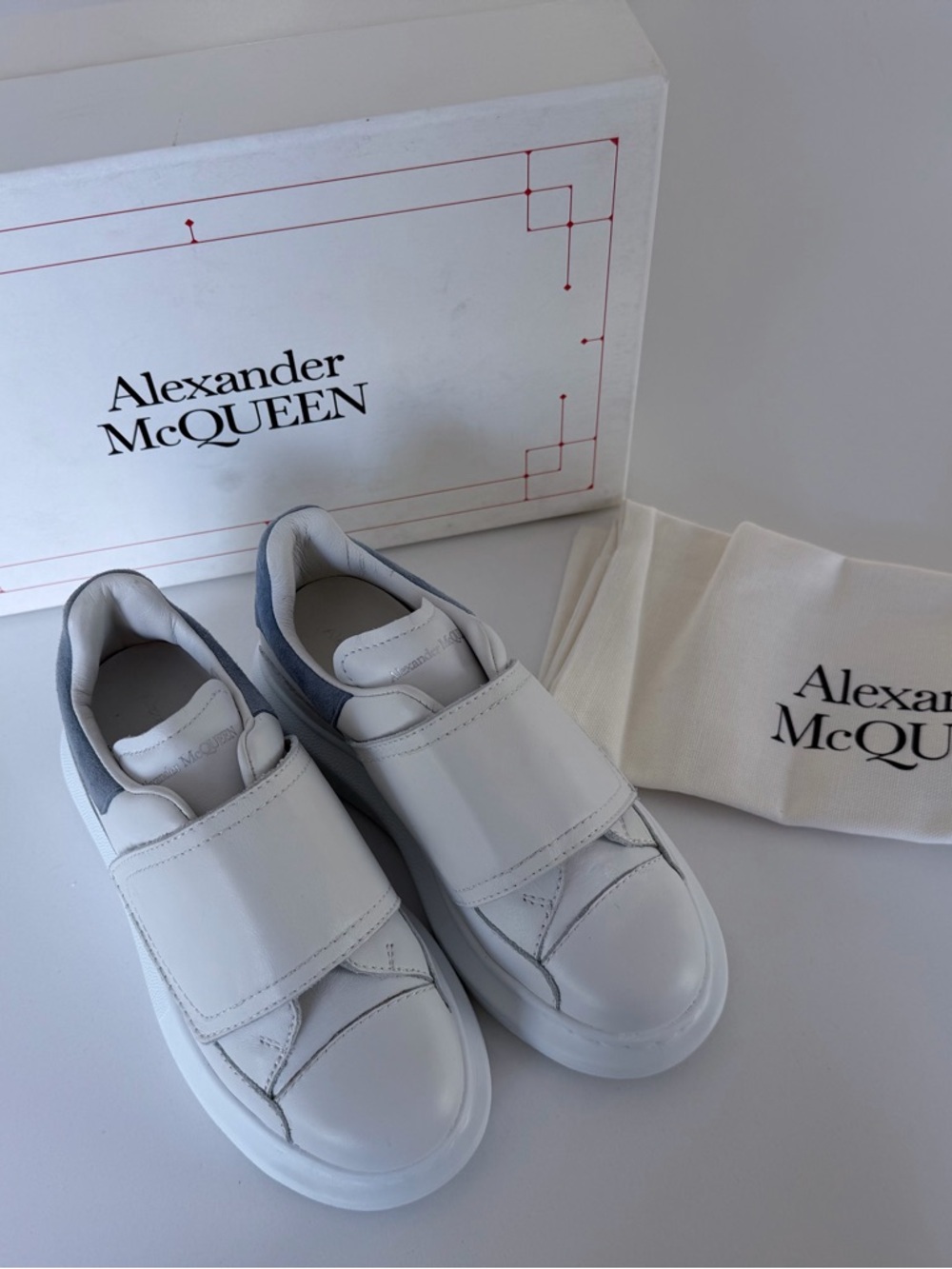 Alexander McQueen White Leather Platform Sneakers